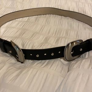 Black leather belt